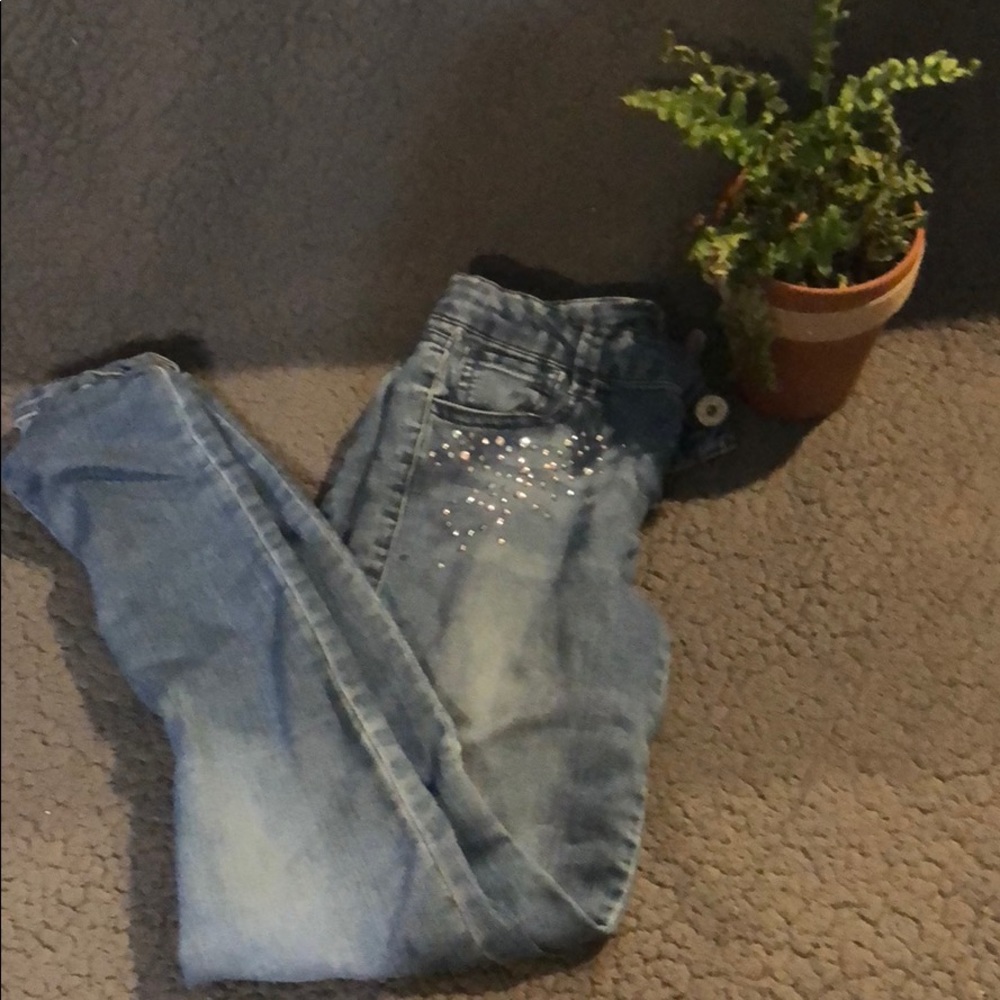 Candies girls blue denim jeans with rhinestones